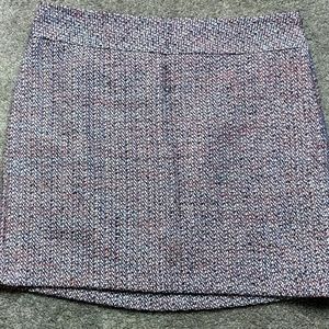 LOFT pink, blue, black tweed skirt